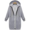 Hooded long-sleeved winter sweater women's jacket in a long thick shirt