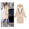 Hooded long-sleeved winter sweater women's jacket in a long thick shirt