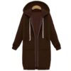 Hooded long-sleeved winter sweater women's jacket in a long thick shirt