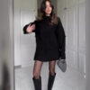 Sweater Skirt Set For Women 2 Pieces Knit Casual Versatile Long Sleeve Pullover Elegant Solid High Waist Mini Skirt Outfit
