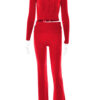 Hoodie Suit Women Leisure Sexy Zip Long Sleeve Sweater And High Waist Long Pants Set