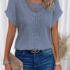Summer Hollow Out Short-sleeved T-shirt Fashion Ethnic Style Tops Women's Clothing