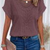 Summer Hollow Out Short-sleeved T-shirt Fashion Ethnic Style Tops Women's Clothing