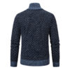 Thickened Plaid Print Jacket Cardigan Fashion Slim Fit Zipper Stand Collar Sweater Winter Men's Casual Long Sleeve Knitted Top Clothing