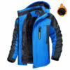 Winter Hooded Jacket Fashion Casual Warm Fleece Coat Windproof Rainproof Parka Windbreaker Men's Top