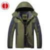 Winter Hooded Jacket Fashion Casual Warm Fleece Coat Windproof Rainproof Parka Windbreaker Men's Top