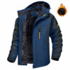 Winter Hooded Jacket Fashion Casual Warm Fleece Coat Windproof Rainproof Parka Windbreaker Men's Top