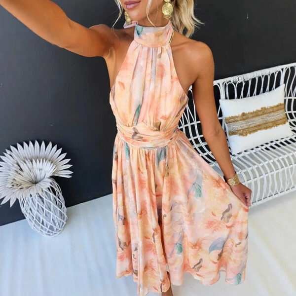 7a627fda-9755-4a35-a714-cf0c6757ba82.jpg Women's Clothing Vacation Style Sleeveless Printed Backless Dress