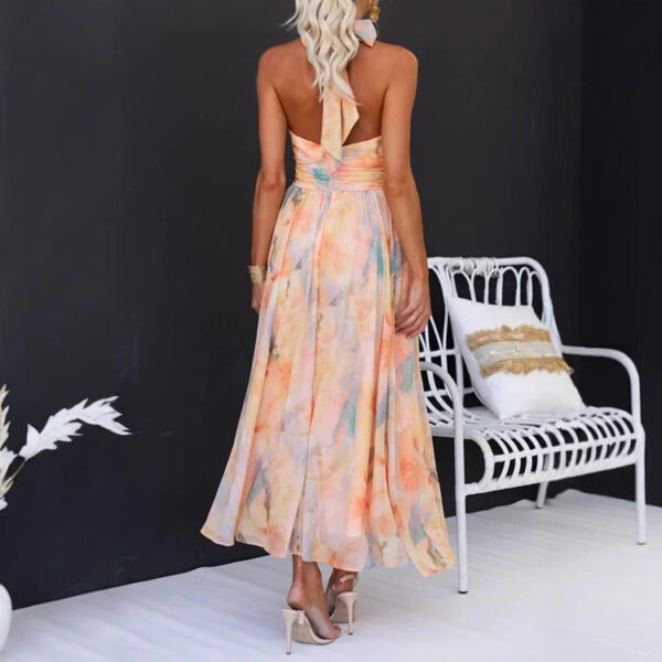 871df671-ef72-48df-b53d-637b6551fcb7.jpg Women's Clothing Vacation Style Sleeveless Printed Backless Dress