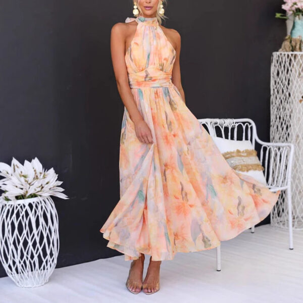 916caa67-792b-48a6-96f3-de76e41a6c8c.jpg Women's Clothing Vacation Style Sleeveless Printed Backless Dress