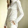 Velvet Fashion Loose-fit High-neck Long Sleeves